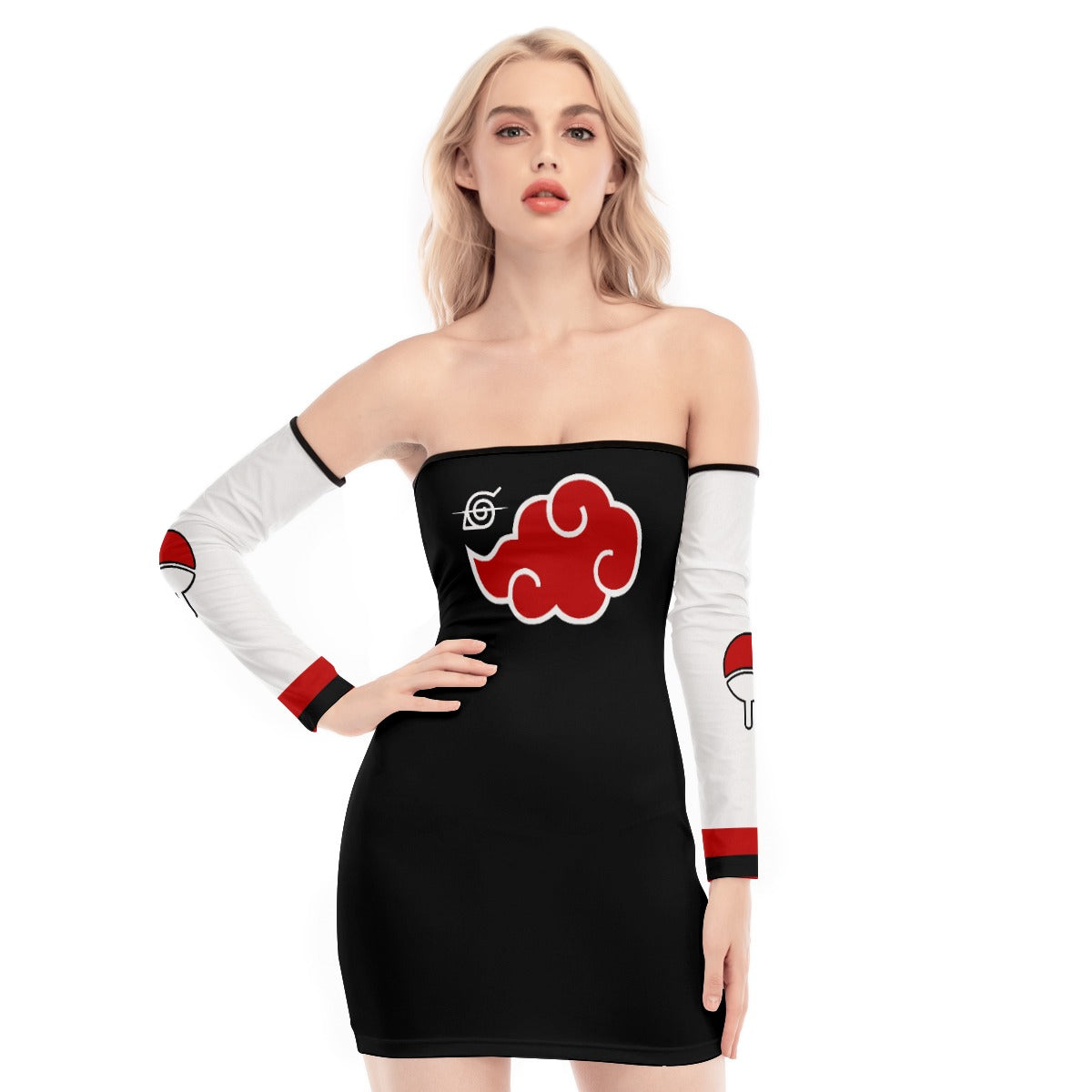 Red Cloud Back Lace-up Dress
