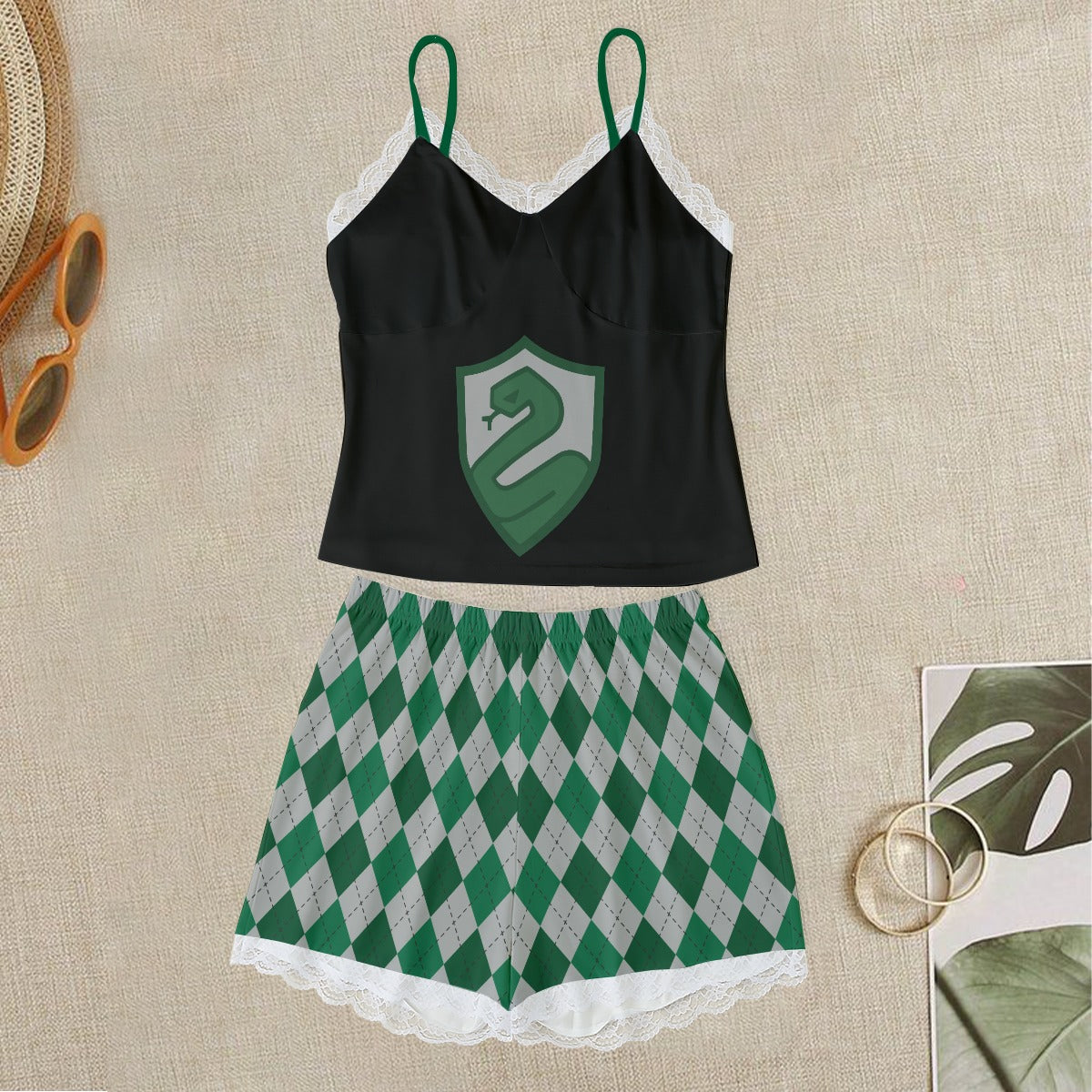 Slytherin Cami With Lace Edge