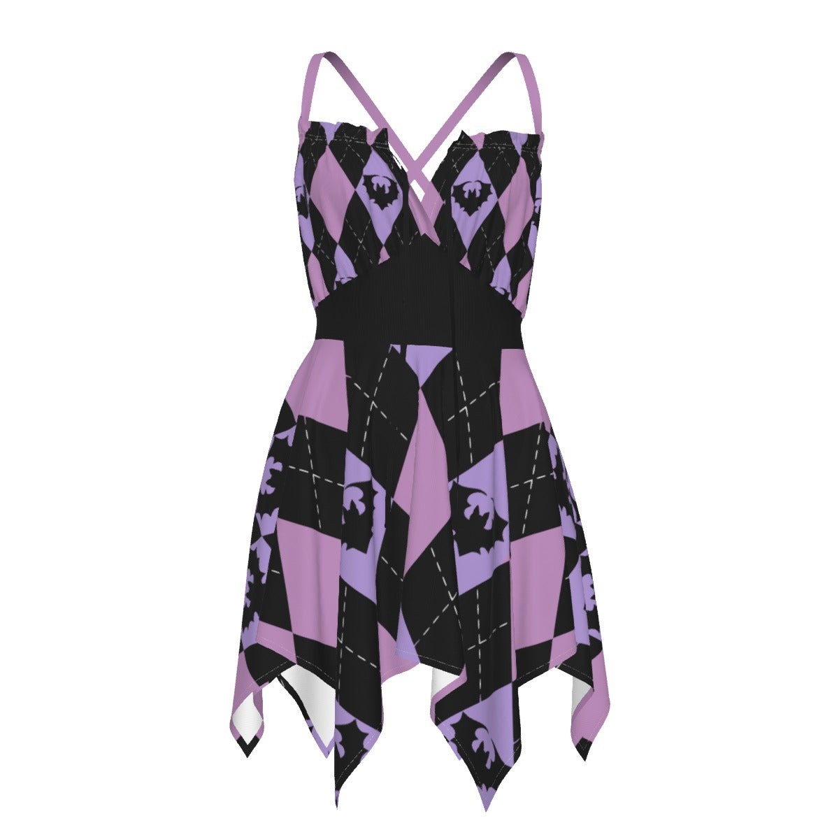 Bratty Argyle Sleeveless Slip Dress