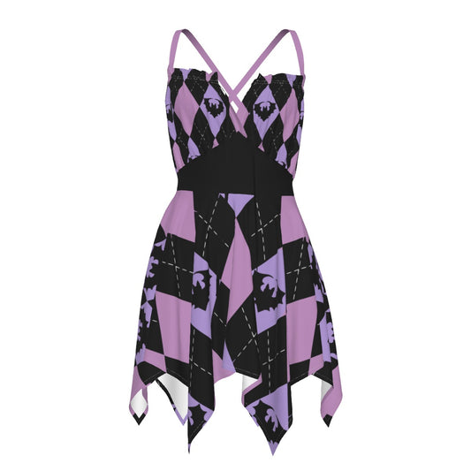 Bratty Argyle Sleeveless Slip Dress