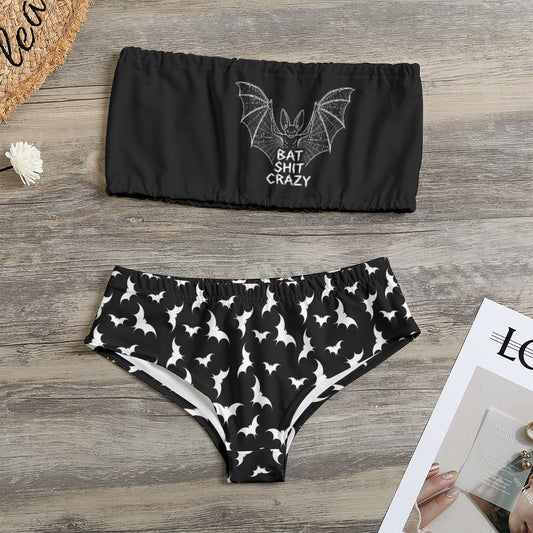 Bat Shit Crazy Strapless Bikini Swimsuit