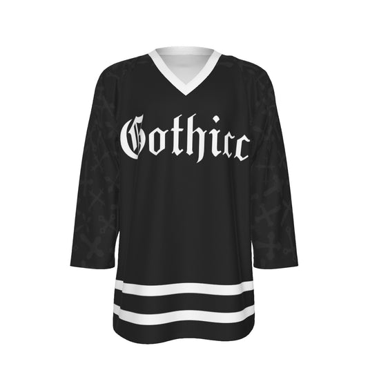 Gothicc Unisex V-neck Hockey Jersey