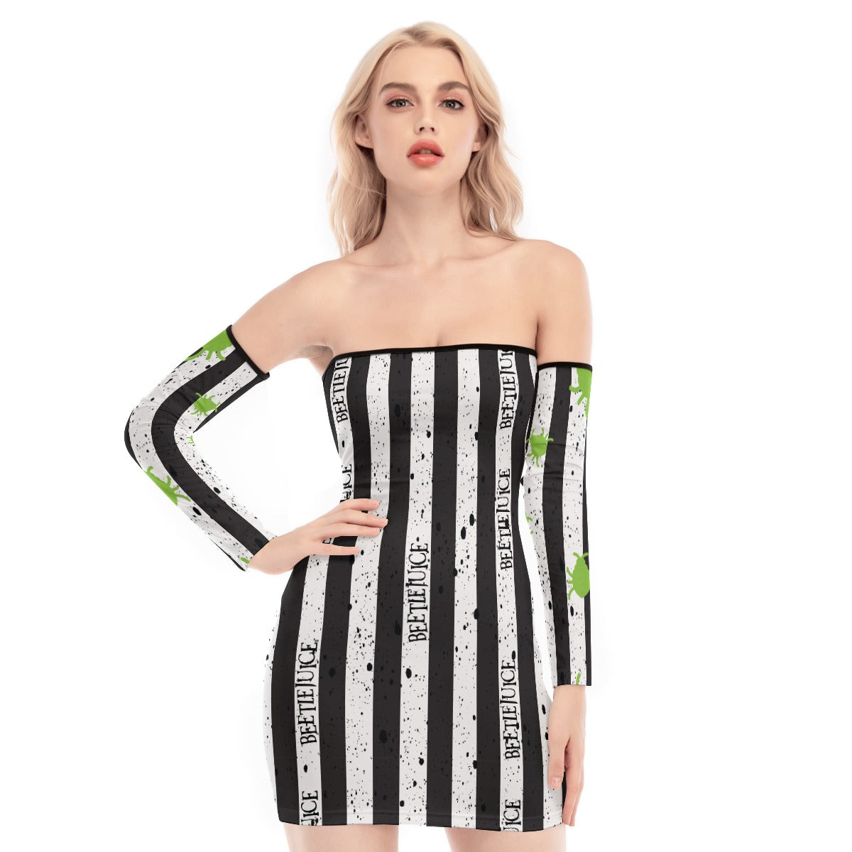 Beetlejuice, Beetlejuice, Beetlejuice (white) Back Lace-up Dress