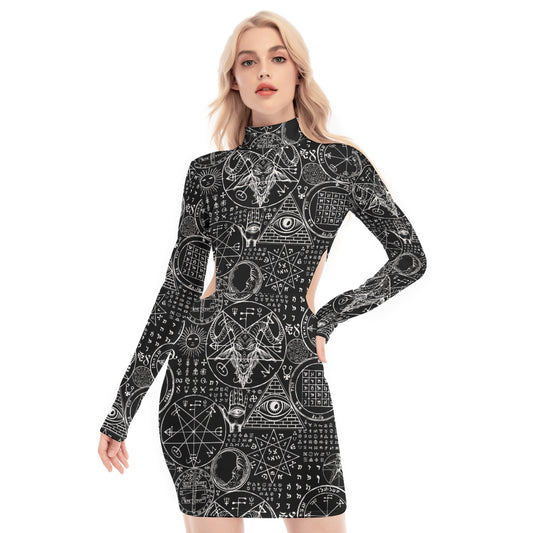 Dark Alchemy Waist Hollow Hip Dress