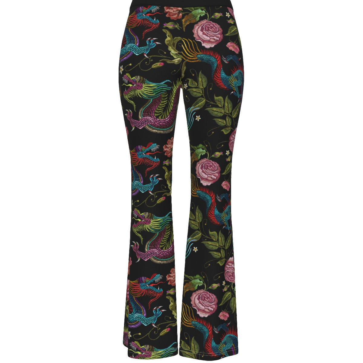 Dragons & Flowers Skinny Flare Pants