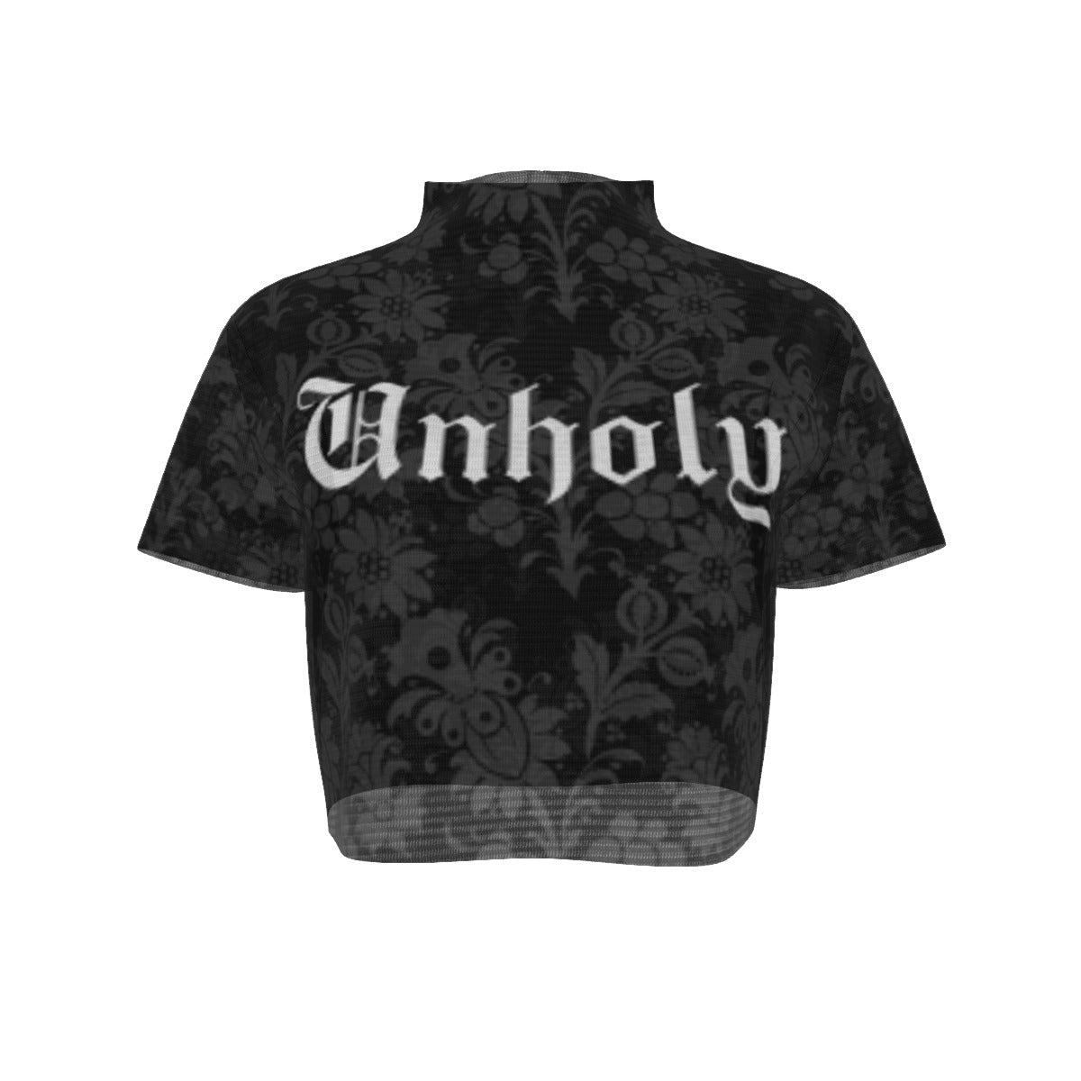 Unholy Short Sleeves Mesh Crop Top