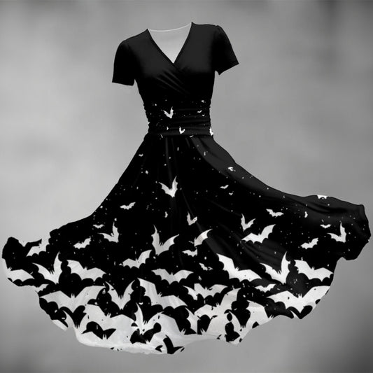 Release the Bats V Neck Midi Dress