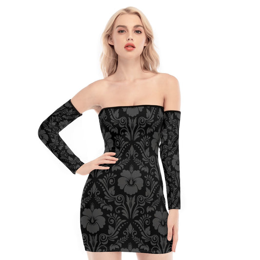 Gothic Flowers Back Lace-up Dress