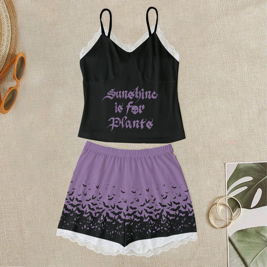 No Sunshine Cami With Lace Edge