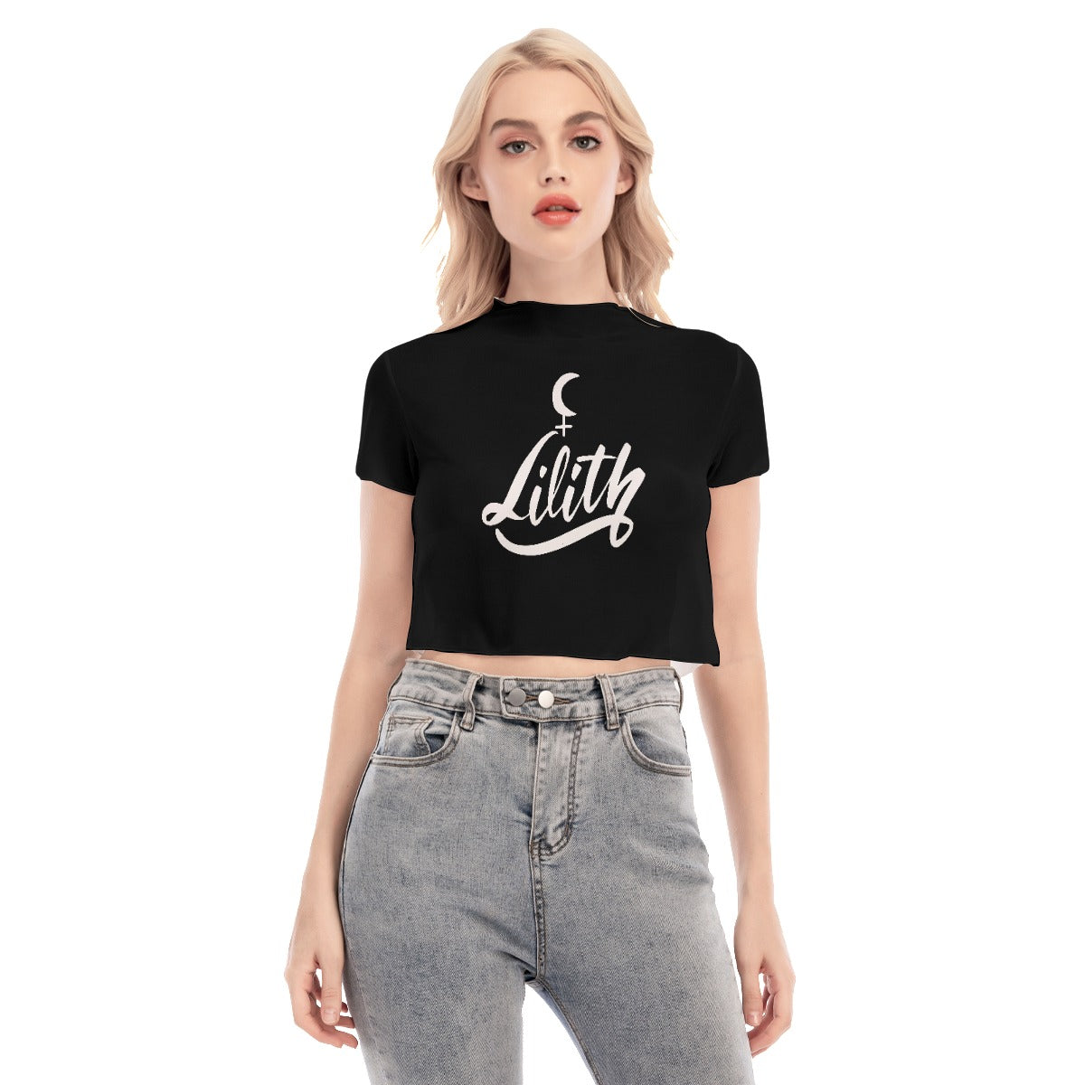 Lilith  Short Sleeves Mesh Crop Top