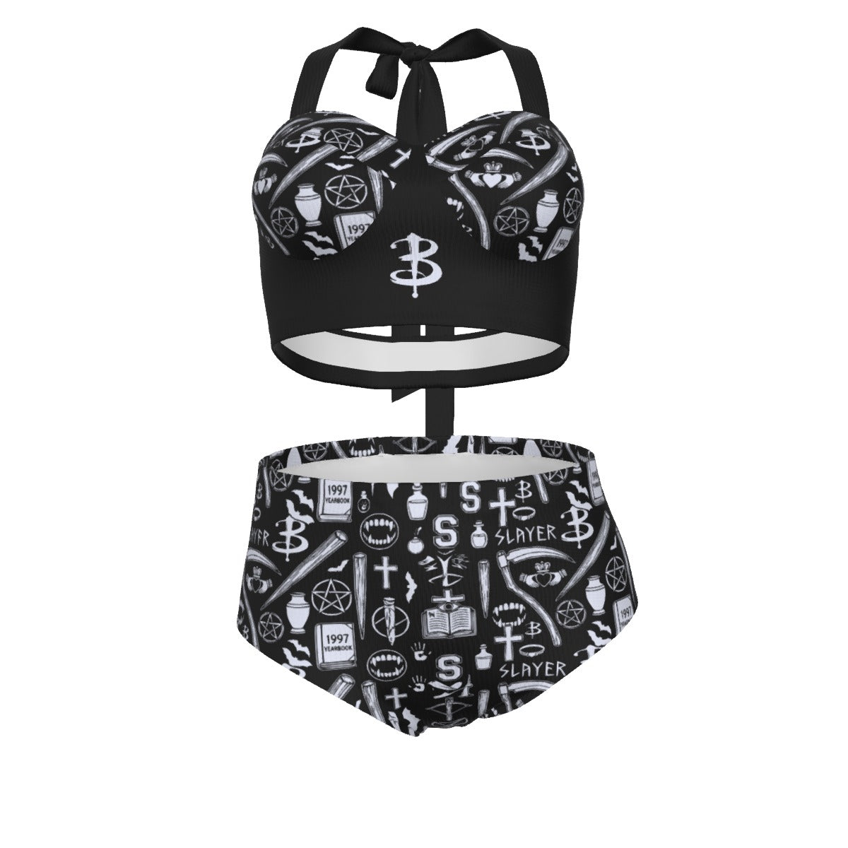 Vampire Slayer Pinup Vintage Swimsuit Set