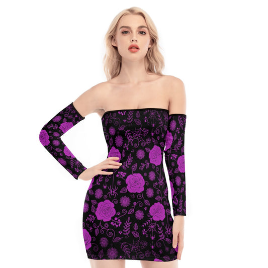 Violaceae Lace-up Dress