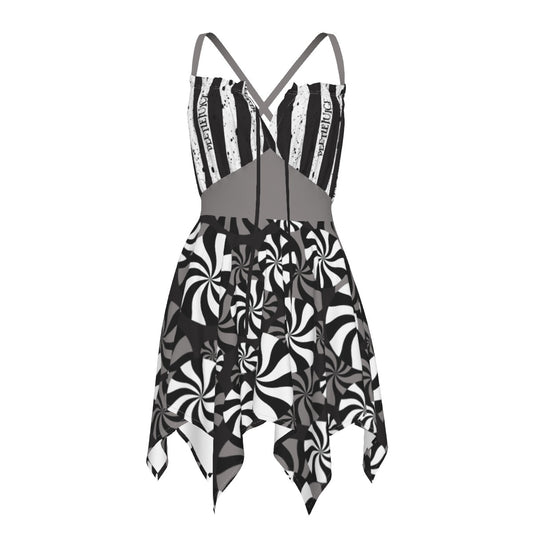 Beetlejuice Spirals (white) Sleeveless Dress