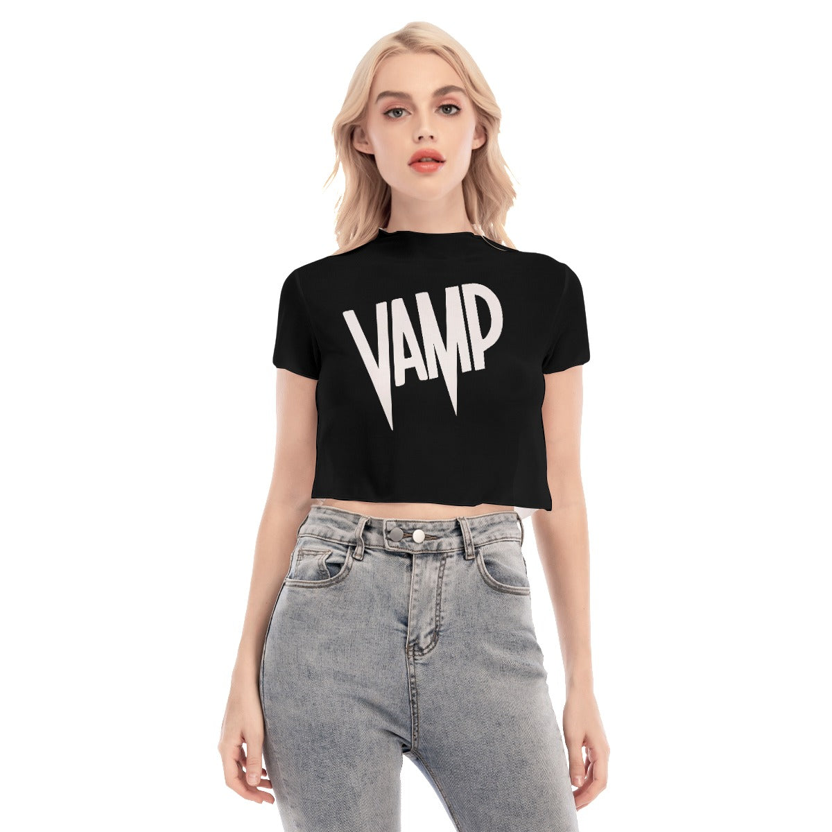 Vamp Short Sleeves Mesh Crop Top