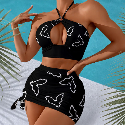 Night Terror Halter Neck Swimming Suit
