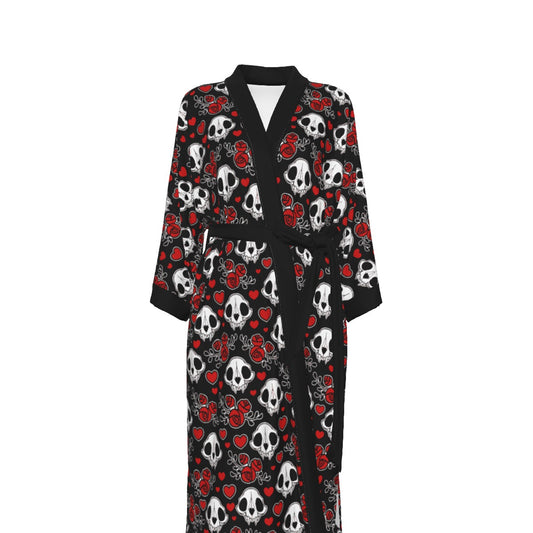 Bratty Women's Satin Kimono Robe