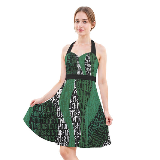 Valkyrie Norse Pagan Halter Skater Dress