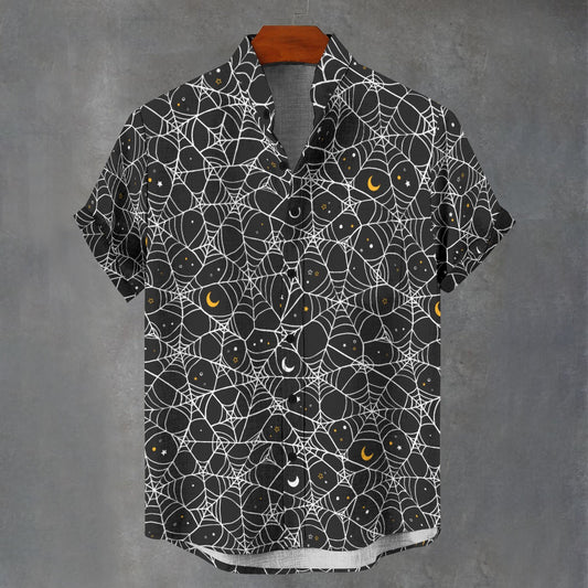 Cosmic Web Stand Collar Shirt