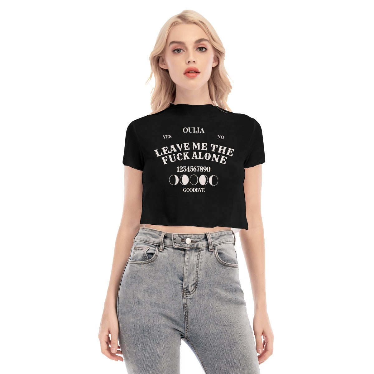 Ouija Short Sleeves Mesh Crop Top