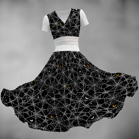 Cosmic Web V Neck Midi Dress