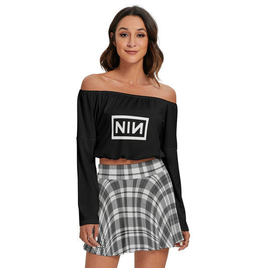 NIN - Nine Inch Nails Off-shoulder Top And Skirt Set