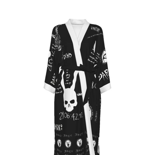 DarkO Women's Satin Kimono Robe