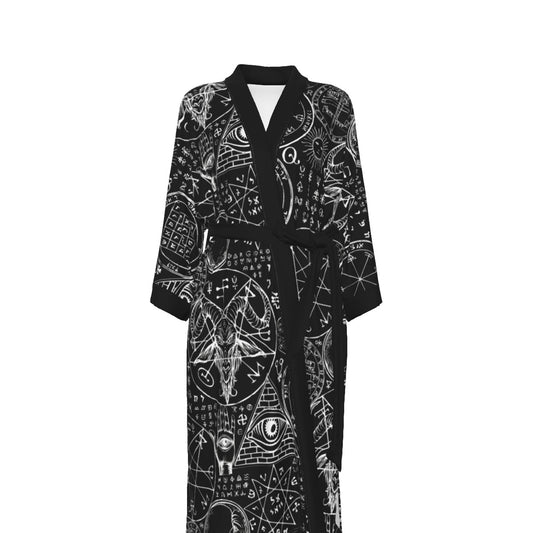 Baphomet Satin Kimono Long Robe