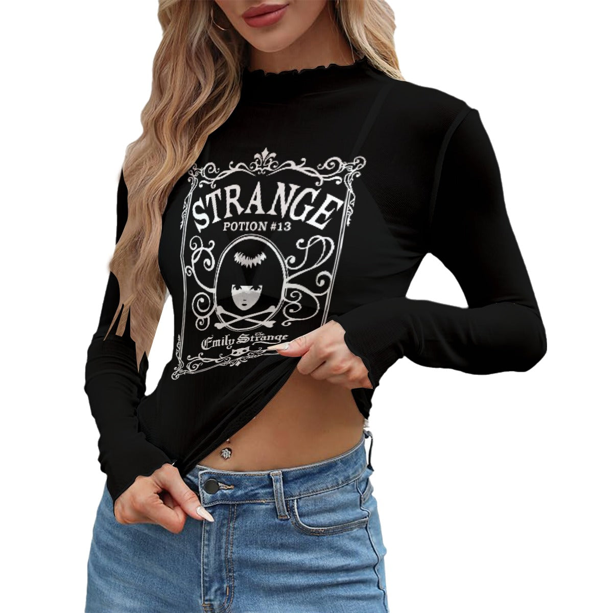 Emily is Strange Mesh Long Sleeve Top