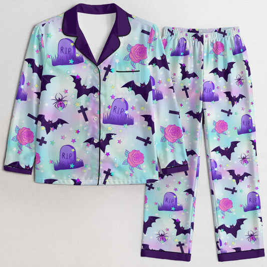 Pastel Spooky Women's Satin Pajama Set