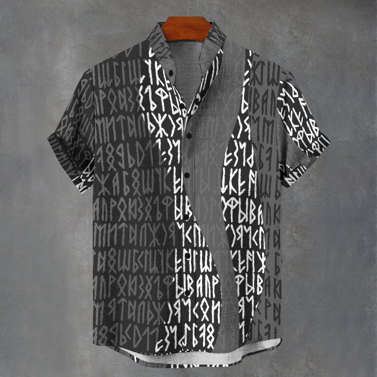 Viking Runic Stand Collar Shirt