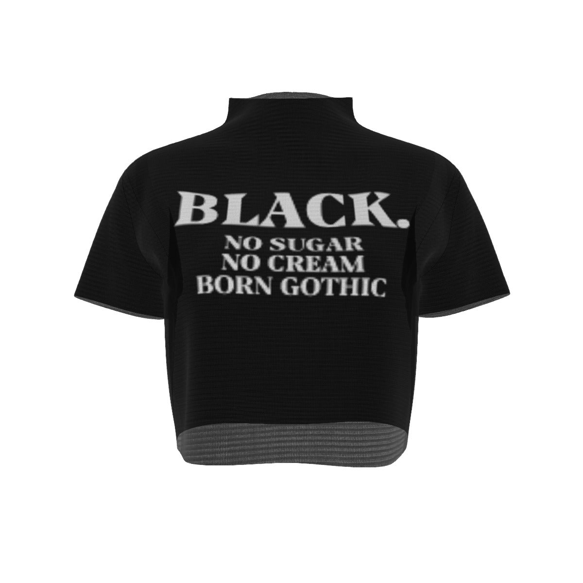 BLACK Short Sleeves Mesh Crop Top