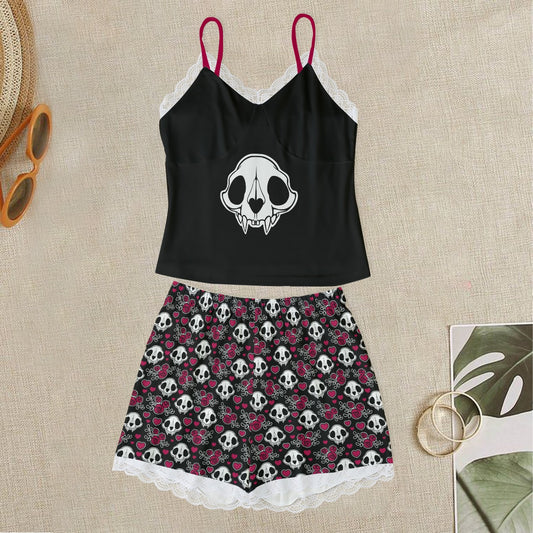 Dead Cats Club Cami With Lace Edge