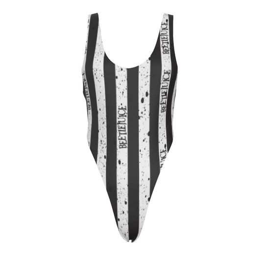 Beetlejuice, Beetlejuice, Beetlejuice (white) One-piece Reversable Swimsuit