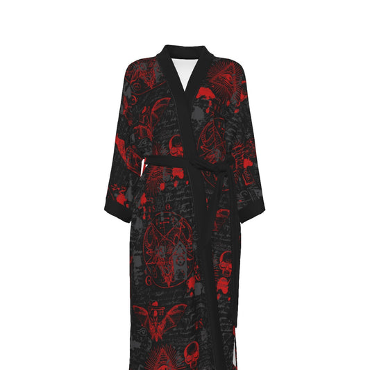 Luciferian Women's Satin Kimono Robe