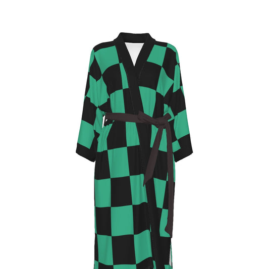 Demon Slayer - Tanjiro Kamado Inspired Satin Kimono Robe