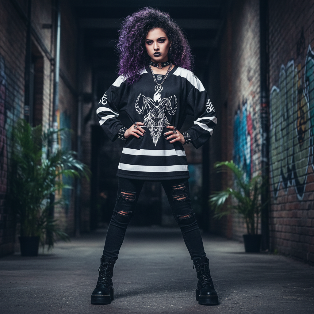 Gothicc Unisex V-neck Hockey Jersey