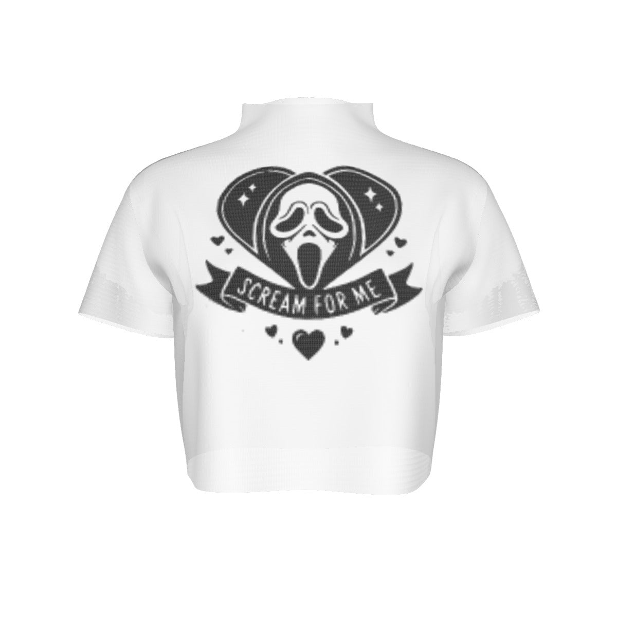 Scream For Me Short Sleeves Mesh Crop Top