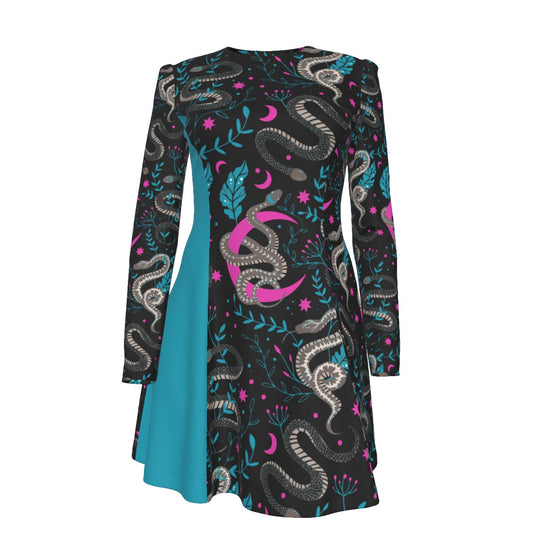 Snake Moon Pleated Dress