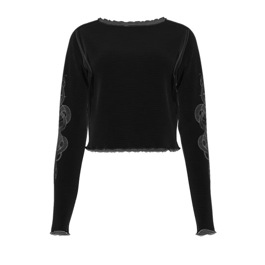 Twisted Serpent Mesh Long Sleeves T-shirt