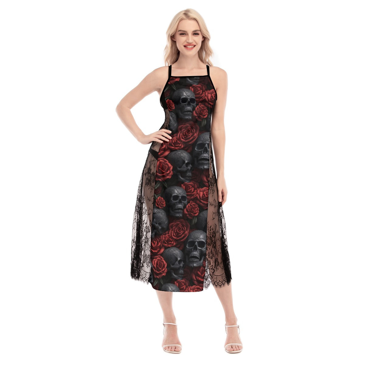 Skulls & Roses Cami Cross Back Dress