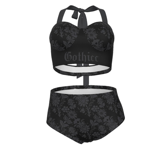 Gothicc Pinup Vintage Swimsuit Set