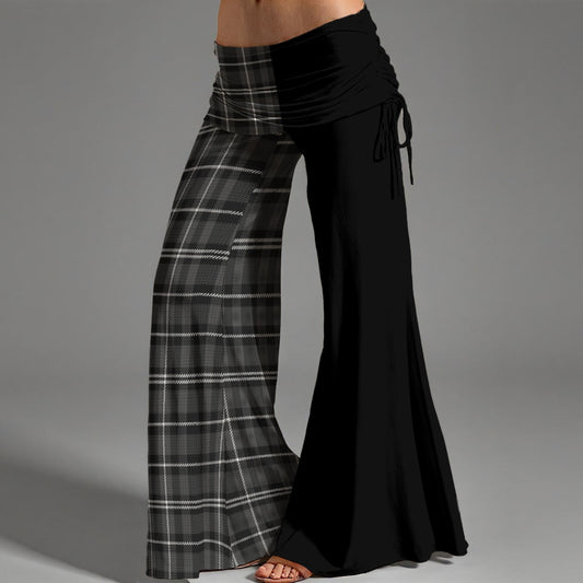 Tartan High Waist Wide Leg Pants