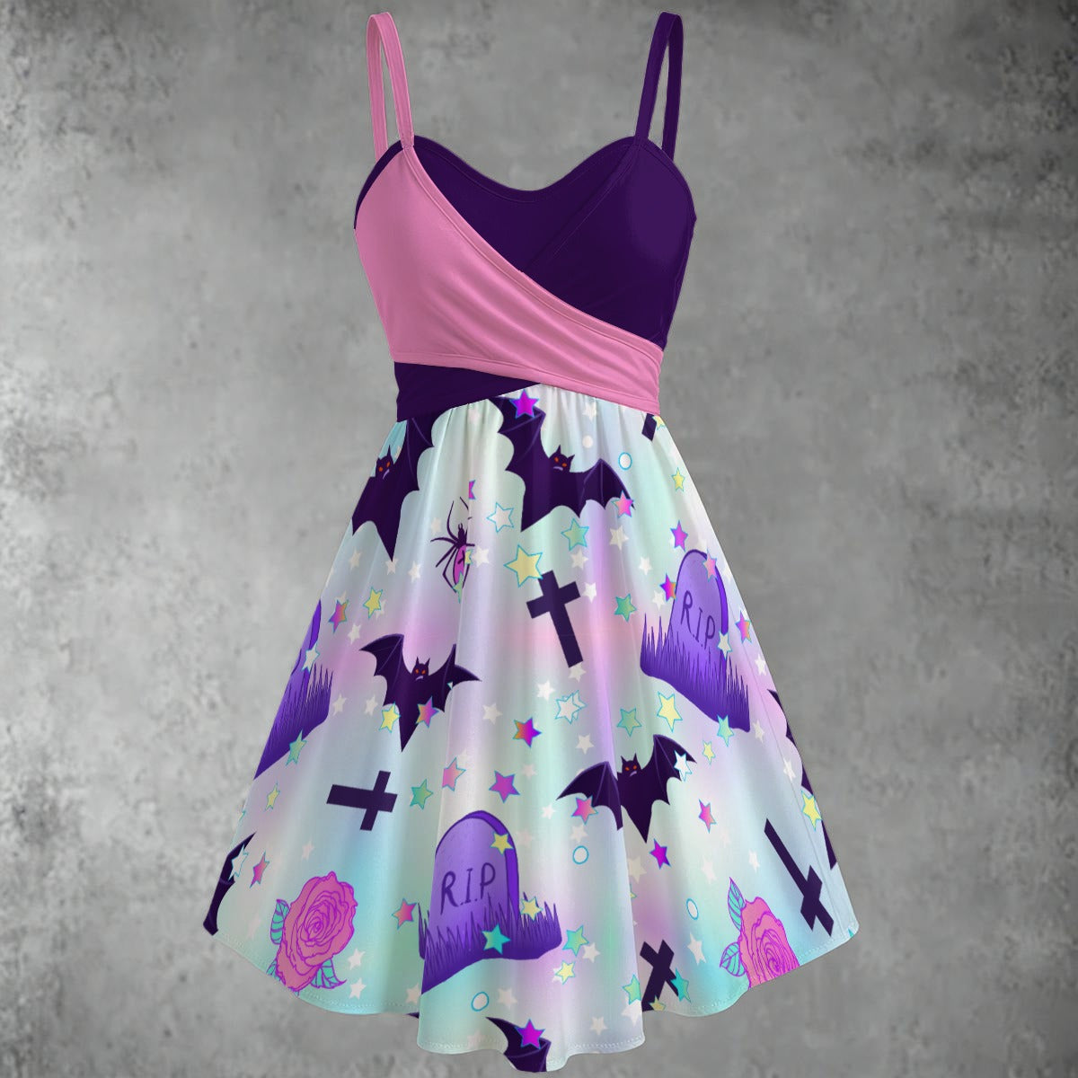 Pastel Spooky Spaghetti Strap Dress