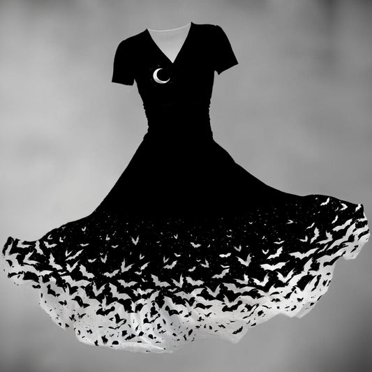 Release the Bats V Neck Midi Dress