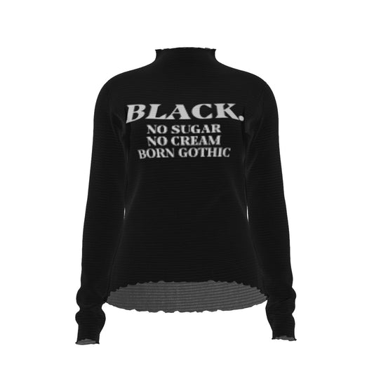 BLACK Mesh Long Sleeve Top