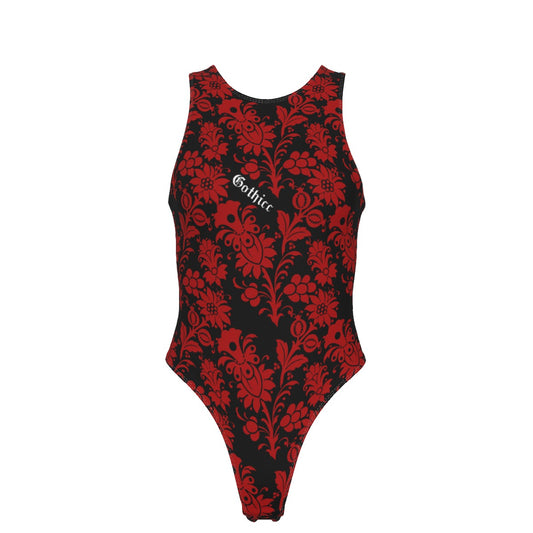 Gothicc Flowers (red) Tank Bodysuit