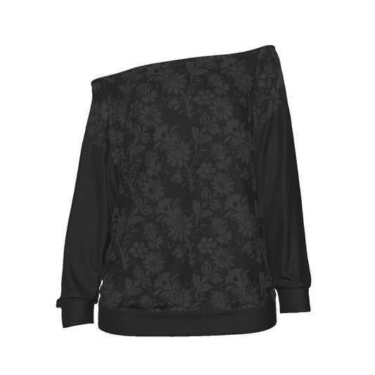 Unholy Flowers Oversized Off-Shoulder Sweatshirt