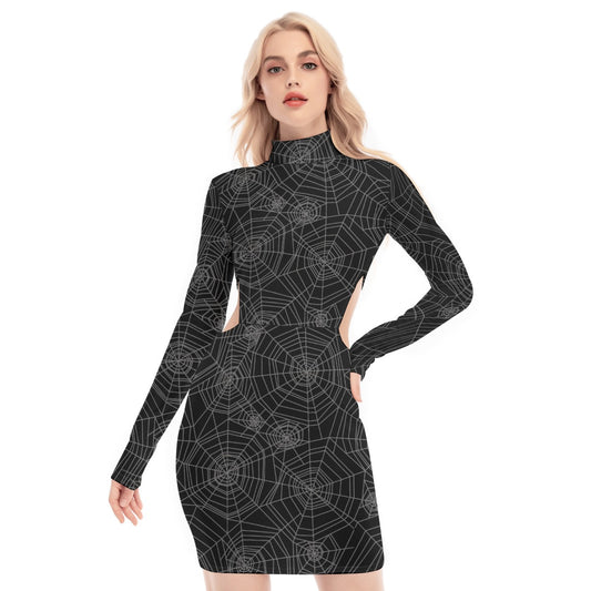 Black Widow Waist Hollow Hip Dress