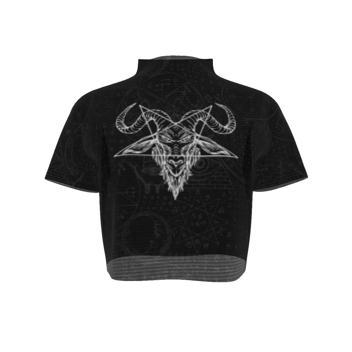 Baphomet Short Sleeves Mesh Crop Top