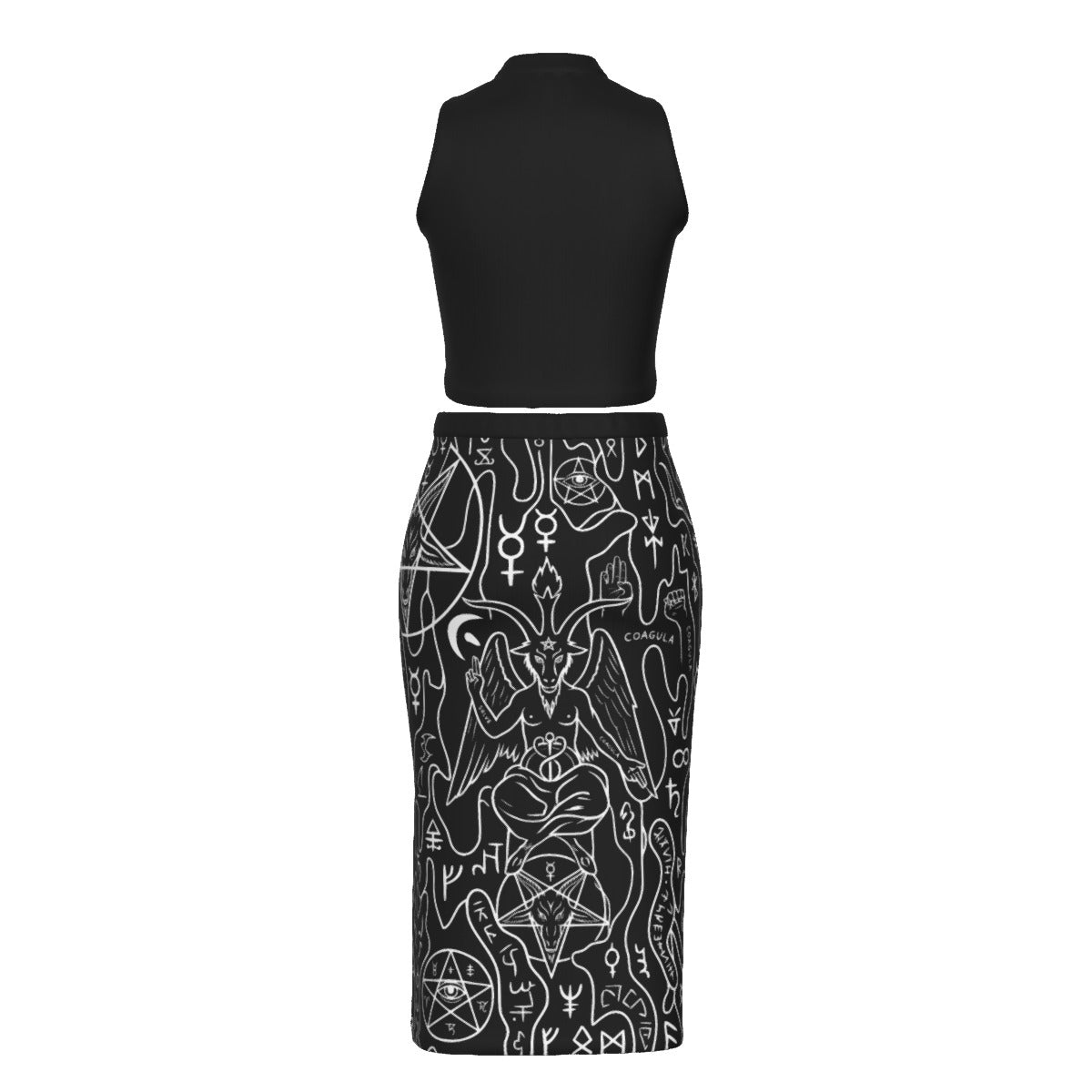 Solve Coagula Split High Skirt Set